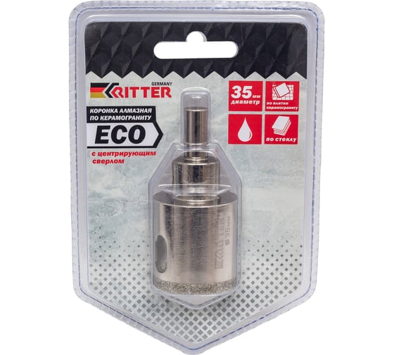 Изображение товара Коронка алмазная Eco по стеклу и керамограниту 35 мм RITTER PS22305351