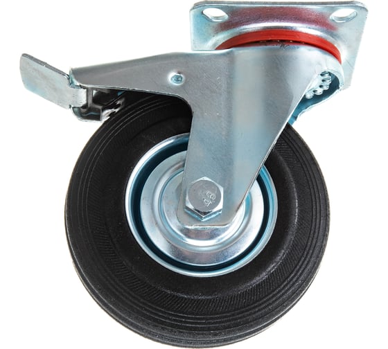 Изображение товара Колесо поворотное резиновое с тормозом SCb 55 125 мм TOR 1001718