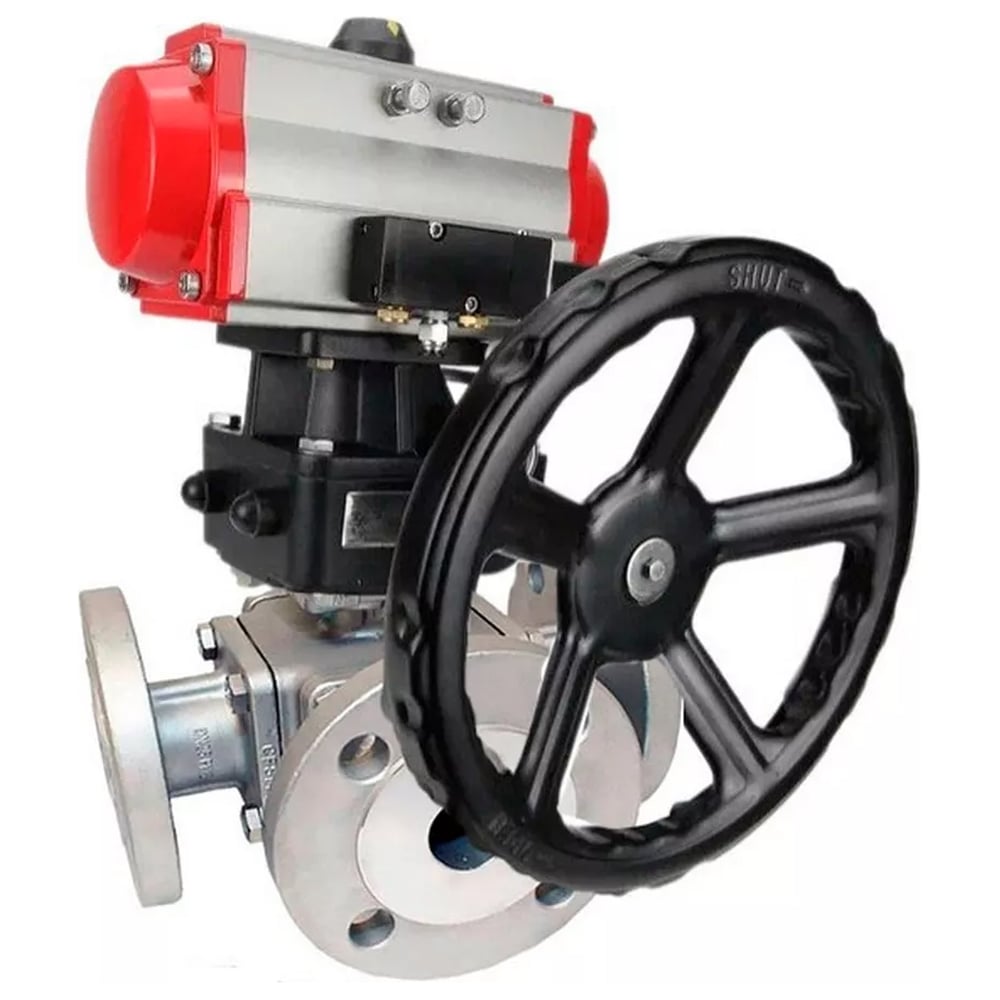 Изображение товара Шаровой кран DN25 316-316-PTFE TN пневмопривод триповой Ду25, фланцевый, нержавеющая сталь Изображение товара Шаровой кран DN25 316-316-PTFE TN пневмопривод триповой Ду25, фланцевый, нержавеющая сталь