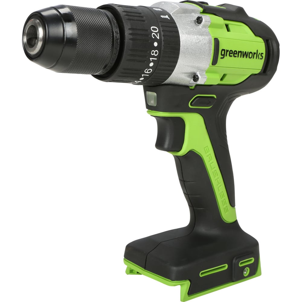 Изображение товара Аккумуляторная дрель-шуруповерт Greenworks GD24DD60 24В мощная и универсальная