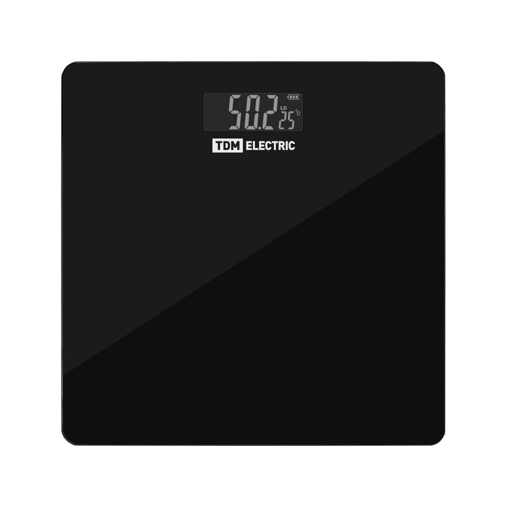 Изображение товара Напольные электронные весы TDM ELECTRIC Черный Квадрат стекло 0,01 кг 180 кг