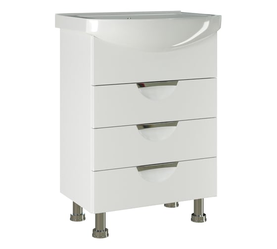 Изображение товара Тумба для ванной комнаты Mixline ЭТЬЕН-60 под умывальник Элеганс-60 ПВХ-фасад, корпус 542405