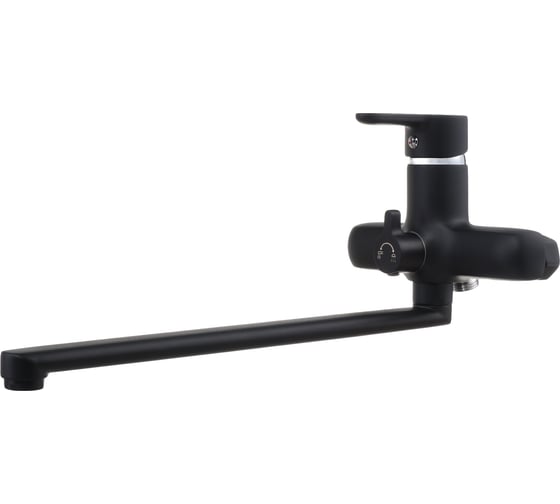 Изображение товара Смеситель для ванны с длинным изливом Хома Норкин черный ХН-ВАН-Ч-01Л