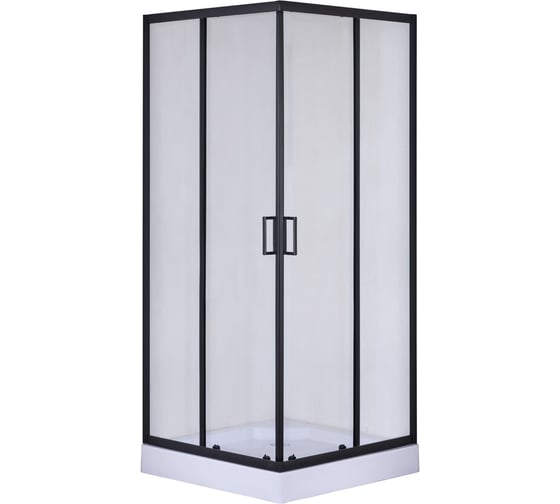 Изображение товара Душевой уголок Taliente 80_80_195см, квадратный, раздвижной, прозр.стекло 6мм, черный профиль TA-08082-1CB