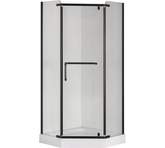Изображение товара Душевой уголок Taliente 80_80_195см, пятиугольный, распашной, прозр.стекло 6мм, черный профиль TA-08083-1CB