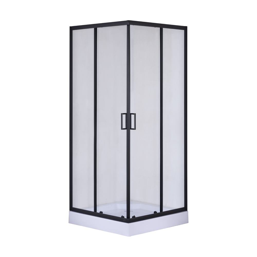 Изображение товара Душевой уголок Taliente 90x90x195 см раздвижной квадратный с черным профилем