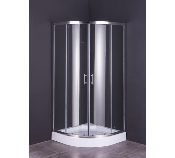 Изображение товара Душевой уголок Taliente 90_90_195см, четверть круга, раздвижной, прозр.стекло 6мм, хром.профиль TA-09091-1CP