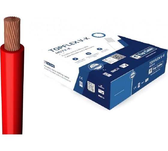 Изображение товара Монтажный гибкий провод Top Cable 1x4 красный TOPFLEX V-K H07V-K 131R004.R100