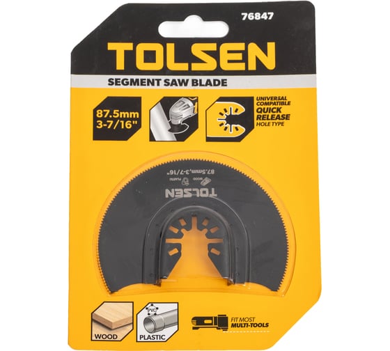 Изображение товара Насадка для реноватора полукруглая, 65Mn, по дереву, 87.5x0.65 мм TOLSEN 76847