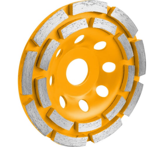 Изображение товара Чашка алмазная шлифовальная 125x22.2 мм, двухрядная TOLSEN 76685