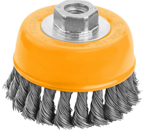 Изображение товара Щетка для УШМ "чашка" Industrial 100 мм, М14, круч. проволока 0.5 мм TOLSEN 77612