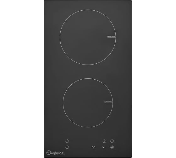 Изображение товара Панель варочная индукционная Bufett 2 конфорки, 3500Вт, черная 640142
