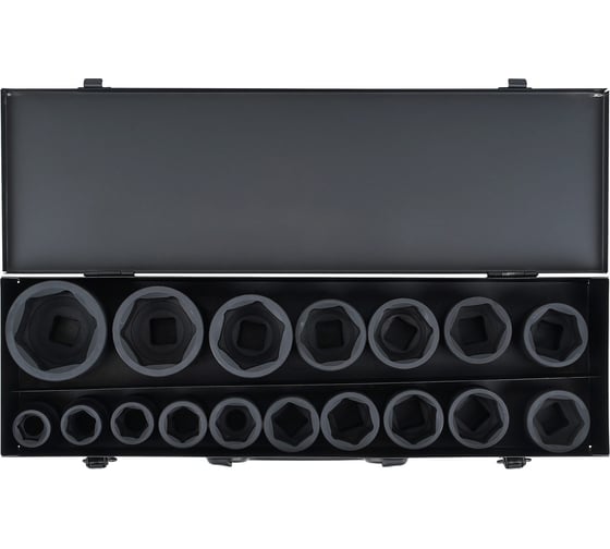 Изображение товара Набор головок ударных 3/4"DR, 17 шт, 19-55 мм, металл. кейс Airline ATAS419