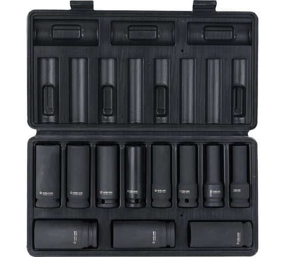 Изображение товара Набор головок ударных глубоких 1/2"DR, 11 шт, 10-26 мм, пласт. кейс Airline ATAS408