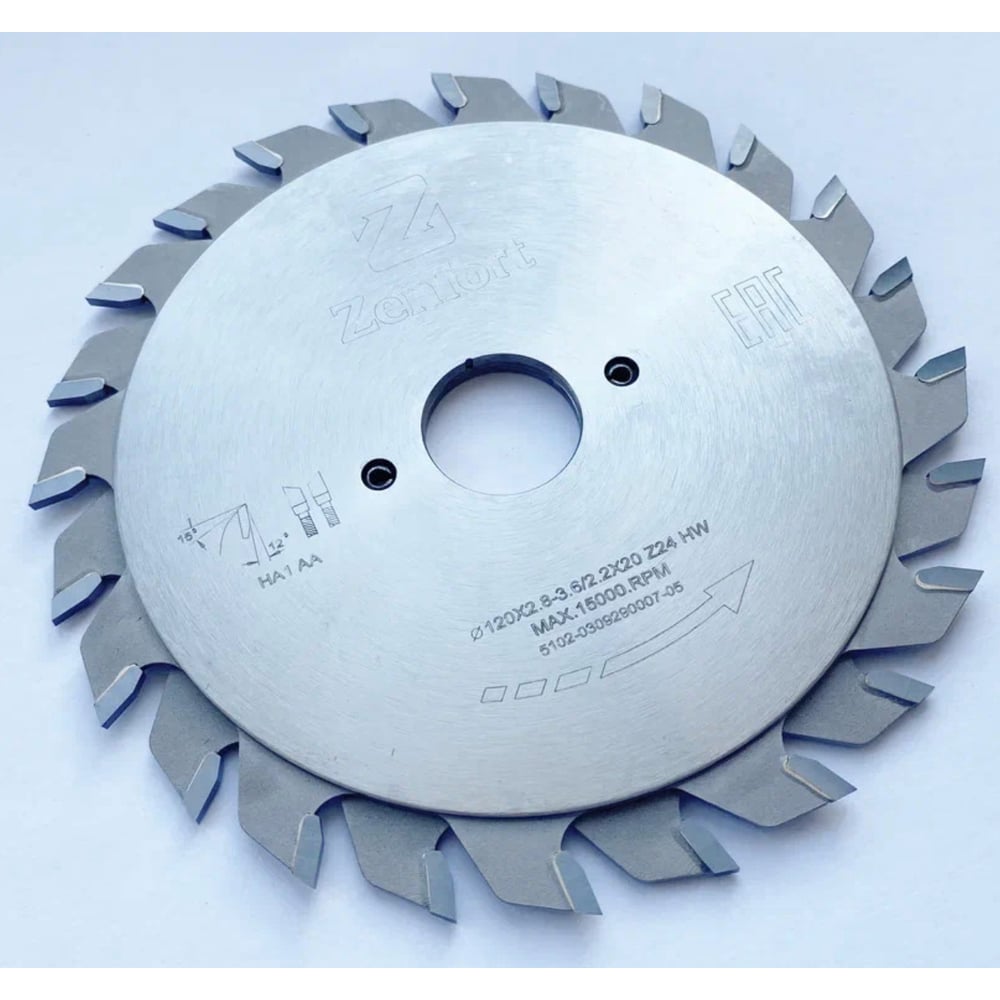 Изображение товара Пила дисковая 120x2.8-3.6x2.2х20 мм, Z12+12, HM Zenfort HA1 AB