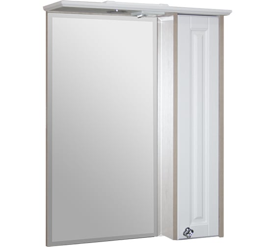 Изображение товара Навесной шкаф Mixline ВЕРСАЛЬ-65 белое дерево, с зеркалом, правый, с подсветкой 534184