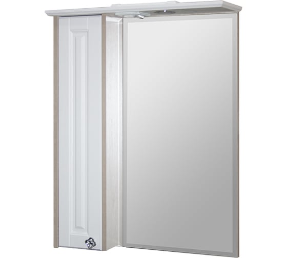 Изображение товара Навесной шкаф Mixline ВЕРСАЛЬ-65 белое дерево, с зеркалом, левый, с подсветкой 535000