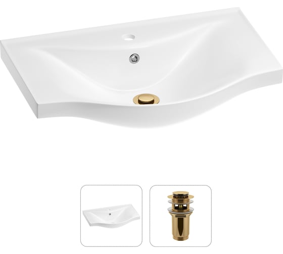 Изображение товара Раковина для ванной Wellsee Bisou в наборе 2 в 1 202011425