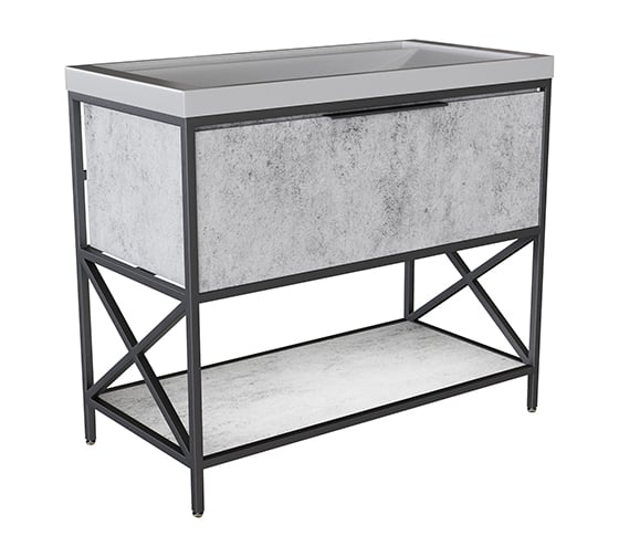 Изображение товара Тумба для ванной комнаты Mixline БРУКЛИН-100 бетон под умывальник Фостер 100 ЛДСП 543946