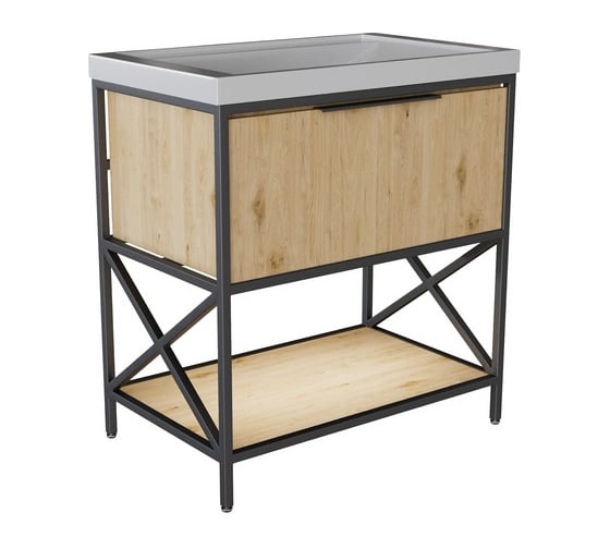 Изображение товара Тумба для ванной комнаты Mixline БРУКЛИН-80 Дуб бунратти, под умывальник Фостер 80 ЛДСП 543586