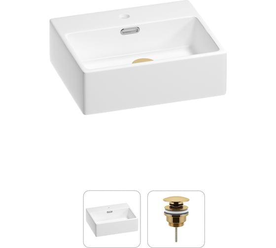 Изображение товара Подвесная накладная или мебельная раковина Wellsee для ванной комнаты Graceful Pro в наборе 2 в 1 202011485