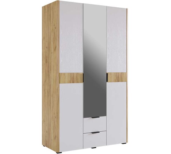 Изображение товара Шкаф трехдверный Адам зеркало дуб крафт золотой/белое дерево MSA-05.2563