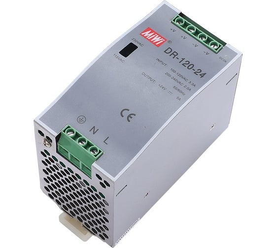 Изображение товара Блок питания MIWI на DIN-рейку DR-120-24