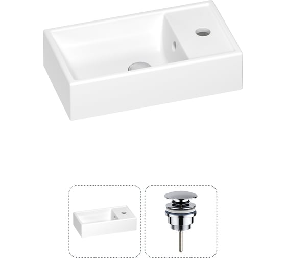 Изображение товара Раковина для ванной Wellsee WC Area в наборе 2 в 1 202011555