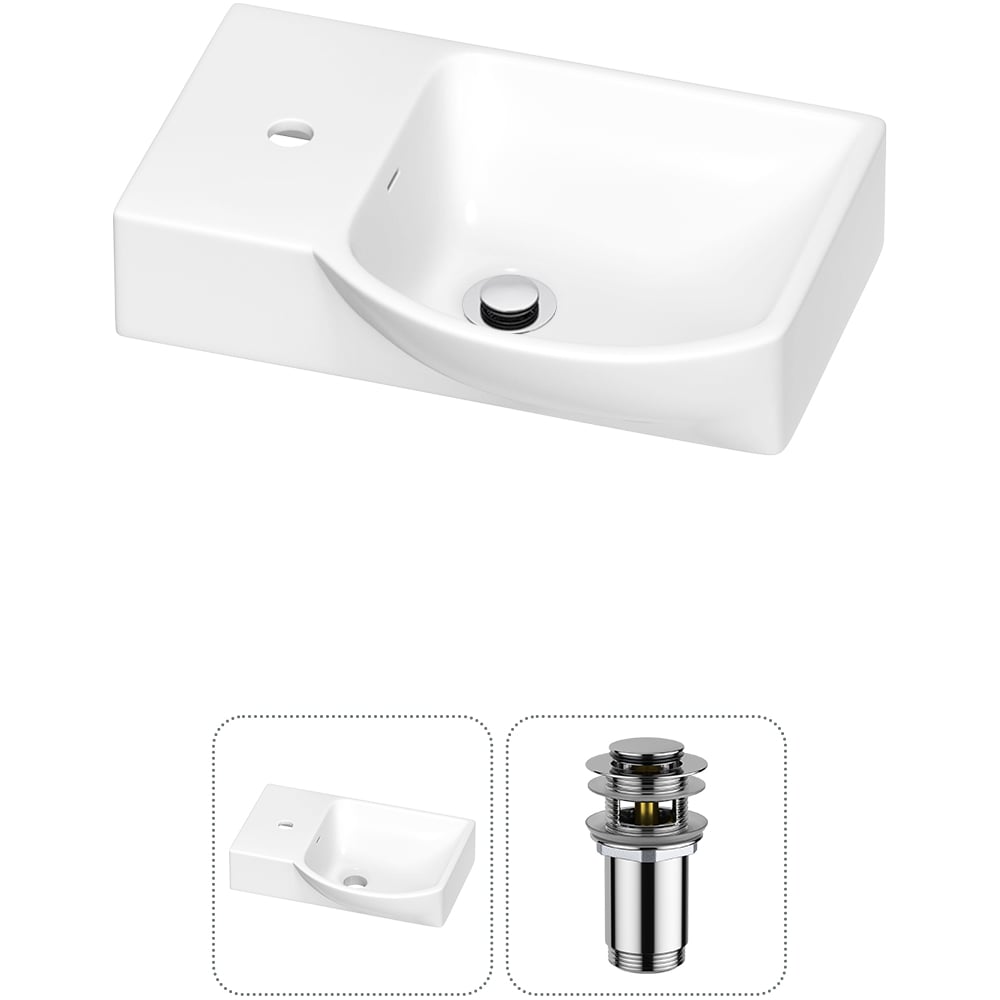 Изображение товара Раковина Wellsee WC Area 450мм, подвесная, санфарфор, белая глянец
