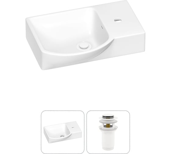 Изображение товара Раковина для ванной Wellsee WC Area в наборе 2 в 1 202011446