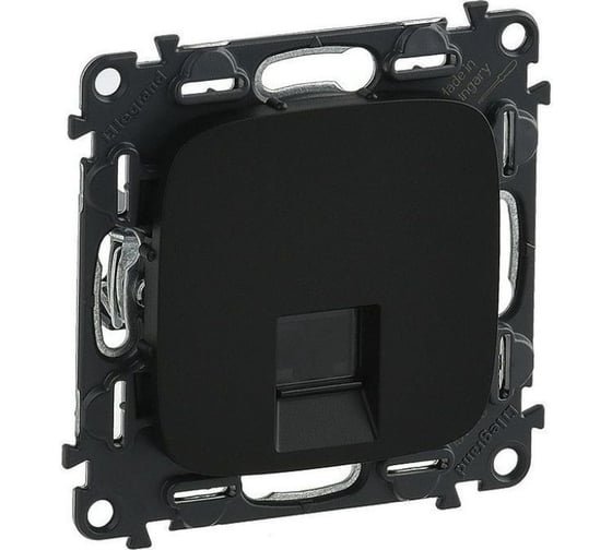 Изображение товара Информационная розетка одиночная Legrand Valena ALLURE RJ45, Кат5е, UTP, с лицевой панелью, антрацит 753950