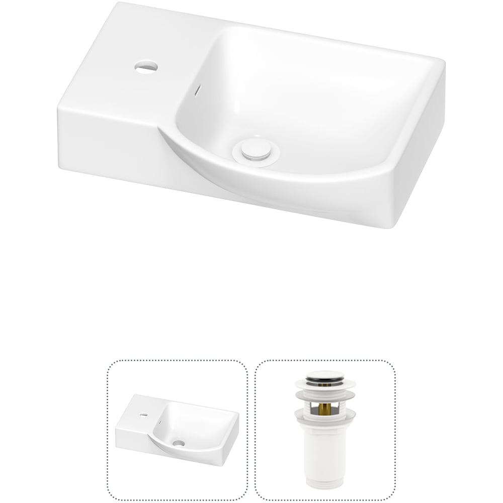 Изображение товара Раковина для ванной Wellsee WC Area в наборе 2 в 1 202011450