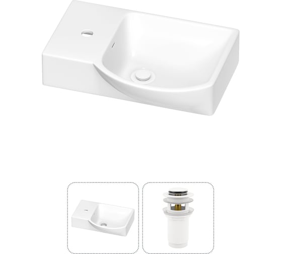 Изображение товара Раковина для ванной Wellsee WC Area в наборе 2 в 1 202011450