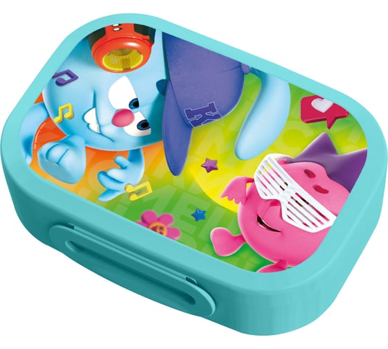 Изображение товара Ланч-бокс Пластишка с декором "смешарики", 180x130x50мм, 0,98л (голубой) 431335902