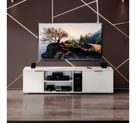 Изображение товара Агата Тумба под ТВ / Белый ясень ТриЯ 254878