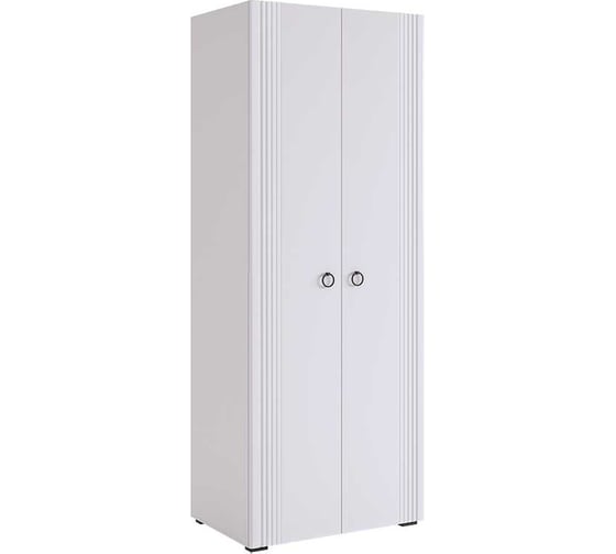 Изображение товара Шкаф двухдверный Ева 104.01 белое дерево/белый матовый UL.104-M.104.01.3101