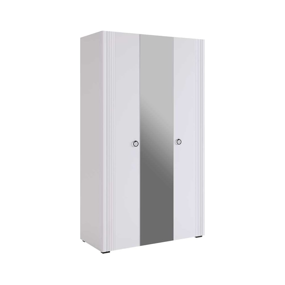 Изображение товара Шкаф трехдверный Ева 105.02 белое дерево/белый матовый