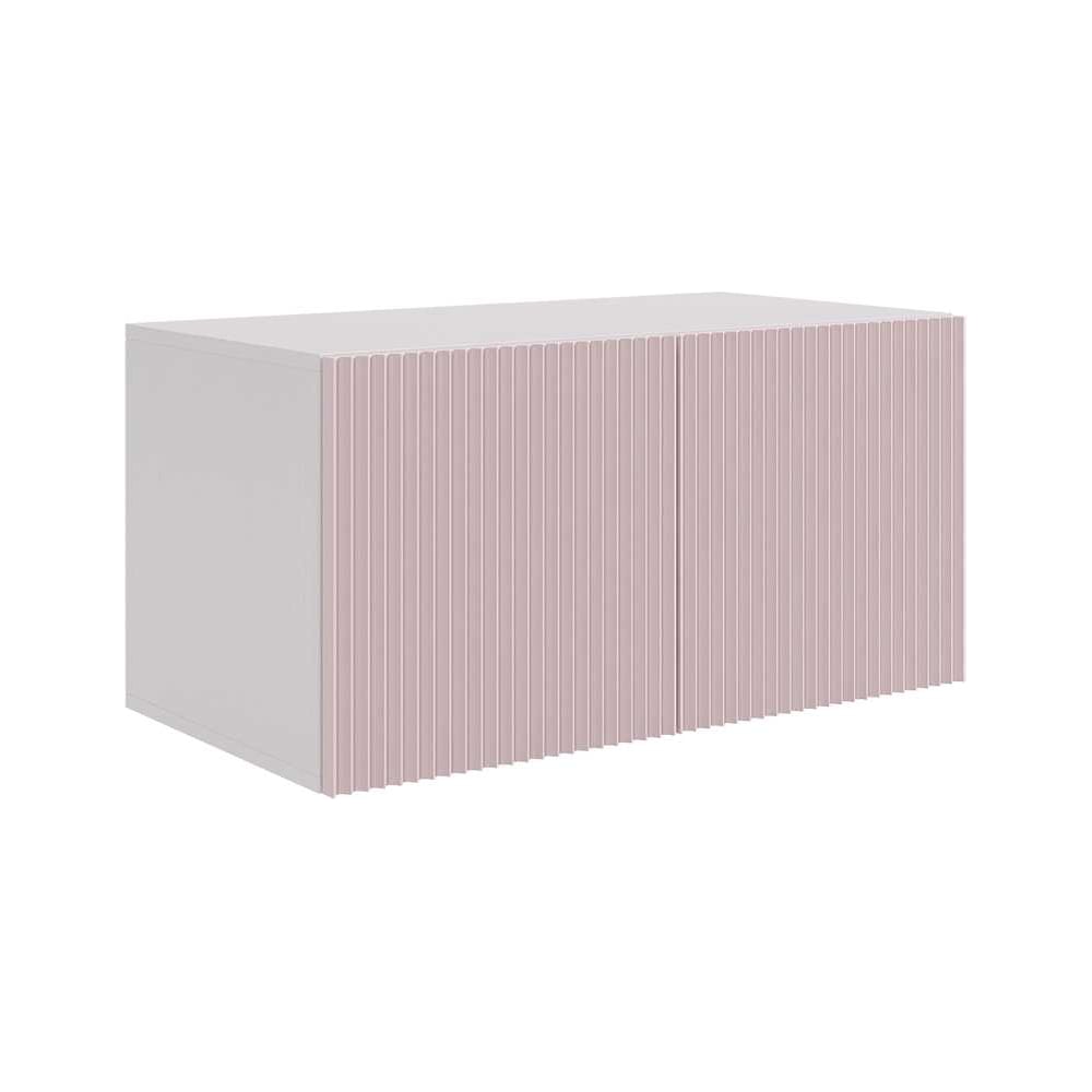 Изображение товара Антресоль двухдверная Зефир 118.01 белое дерево/пудра розовая эмаль