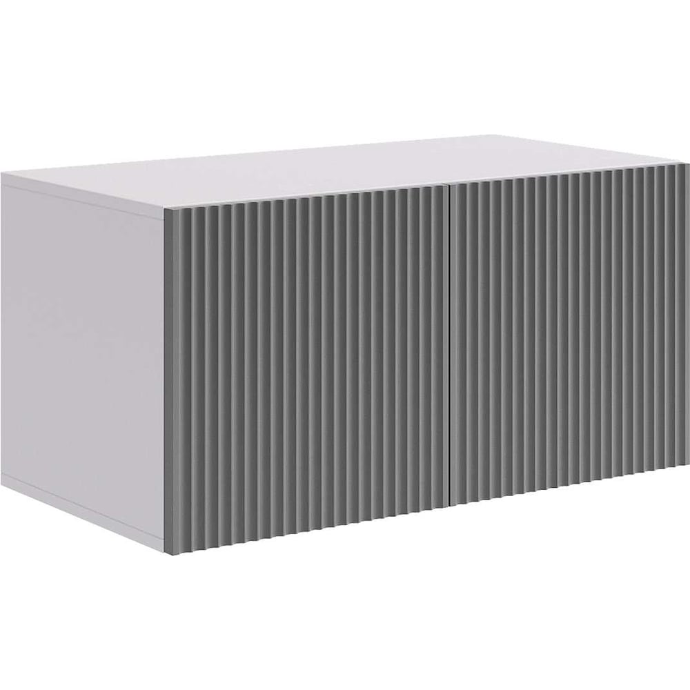 Изображение товара Двухдверная антресоль Зефир 118.01 белое дерево и серый эмаль 800x422 мм