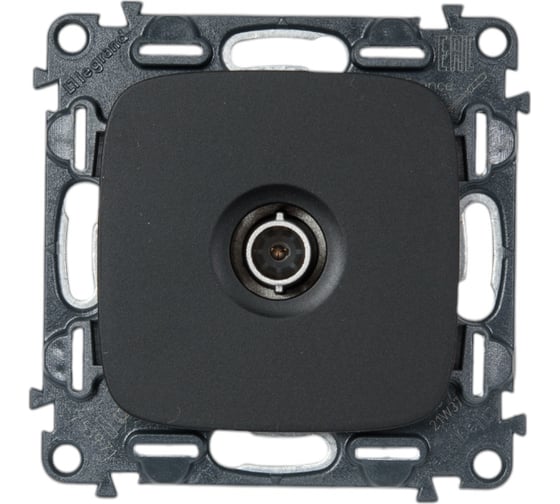 Изображение товара Розетка ТВ Legrand Valena ALLURE c топологией звезда, 0-2400 МГц, с лицевой панелью, антрацит 753971