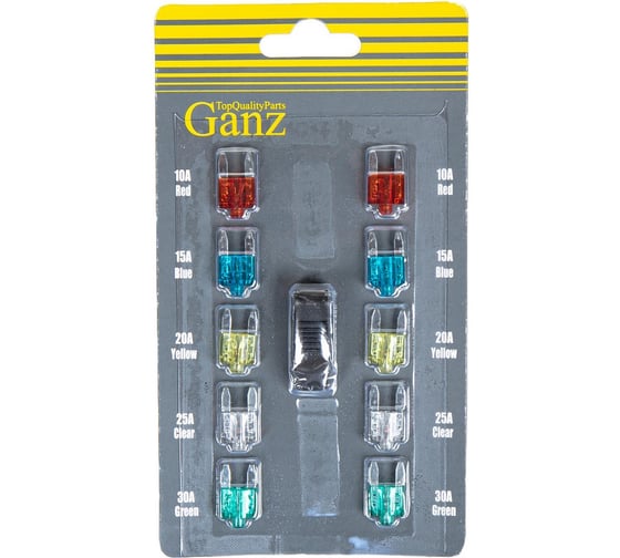 Изображение товара Флажковые предохранители GANZ с индикатором обрыва мини 10шт GRP15004