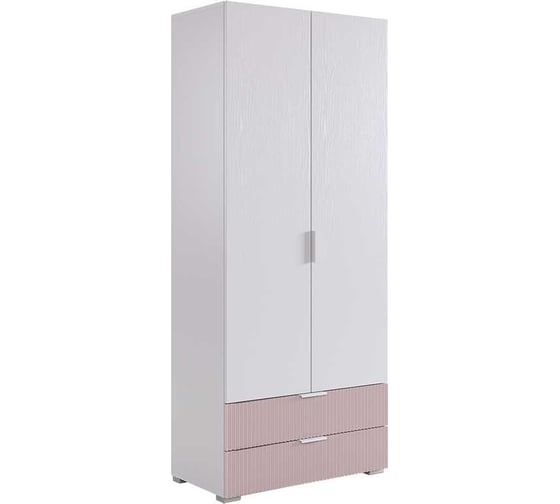 Изображение товара Шкаф двухдверный Зефир 108.01 белое дерево/пудра розовая эмаль UL.108-M.103.01.3095