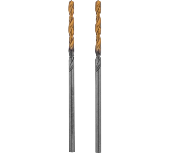 Изображение товара Сверло спиральное по металлу 2x49 мм, Р6М5, Golden Tip, 2 шт Denzel 718223