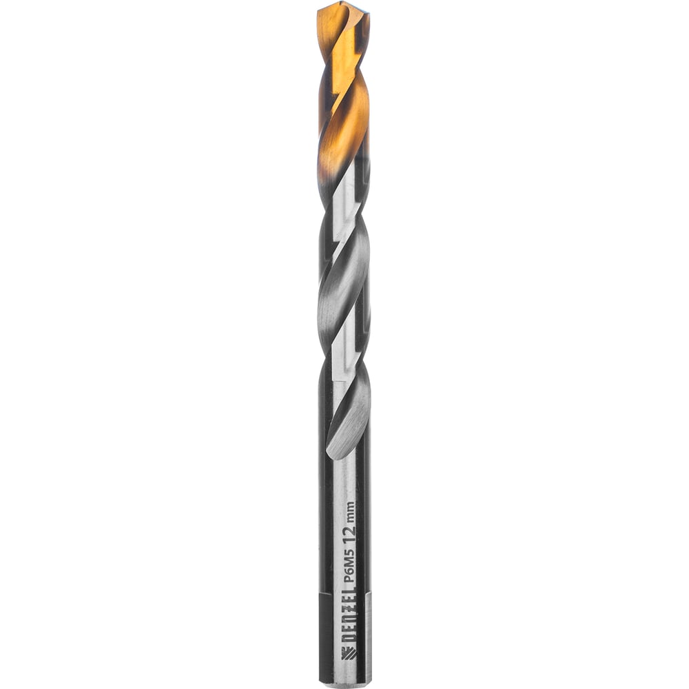 Изображение товара Спиральное сверло по металлу 12x151 мм R6M5 TIN Golden Tip Denzel