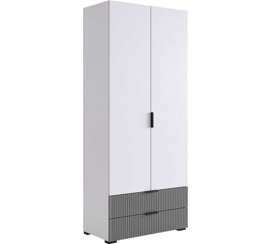 Изображение товара Шкаф двухдверный Зефир 120.01 белое дерево/серый эмаль UL.120-M.103.01.3263