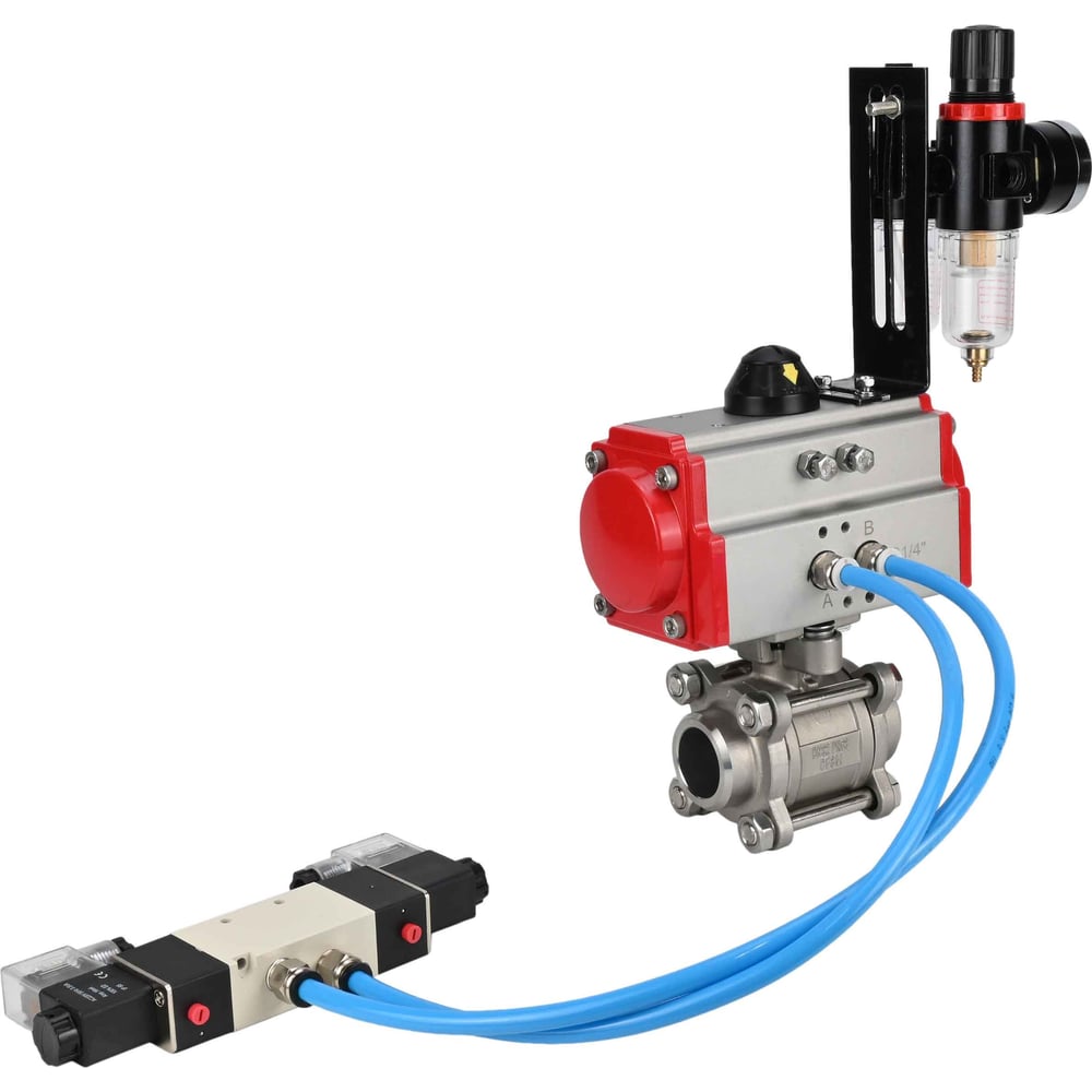 Изображение товара Кран шаровой DN.ru КШПП 316.200-ISO Ду20 Ру63 нержавеющая сталь пн.привод Изображение товара Кран шаровой DN.ru КШПП 316.200-ISO Ду20 Ру63 нержавеющая сталь пн.привод