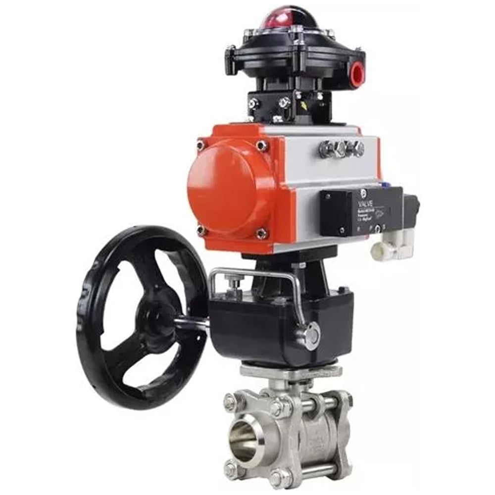 Изображение товара Кран шаровой DN.ru Ду25 Ру63 пн.привод профессиональный двухходовой из нержавеющей стали