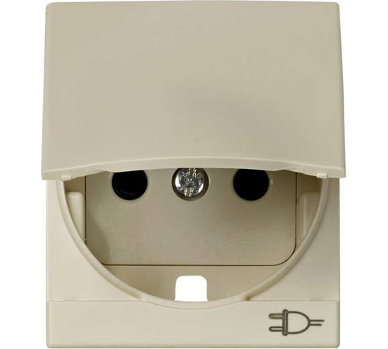 Изображение товара Накладка на розетку Simon с защитными шторками и крышкой, с заземляющим контактом, слоновая кость 82090-51