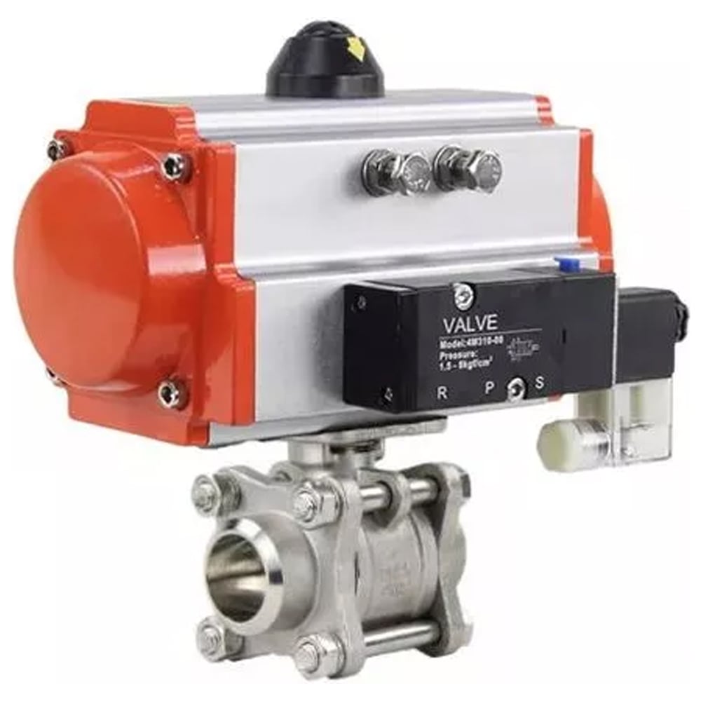 Изображение товара Кран шаровой DN.ru КШПП 316.200-ISO Ду50 Ру40 с пневмоприводом, пневмораспределителем D160-09660