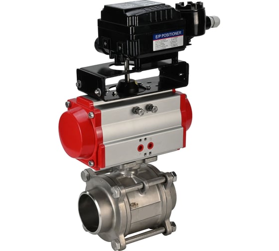 Изображение товара Кран шаровой DN.ru КШПП 316.200-ISO Ду65 Ру25 с пневмоприводом, пневмопозиционером D160-09869